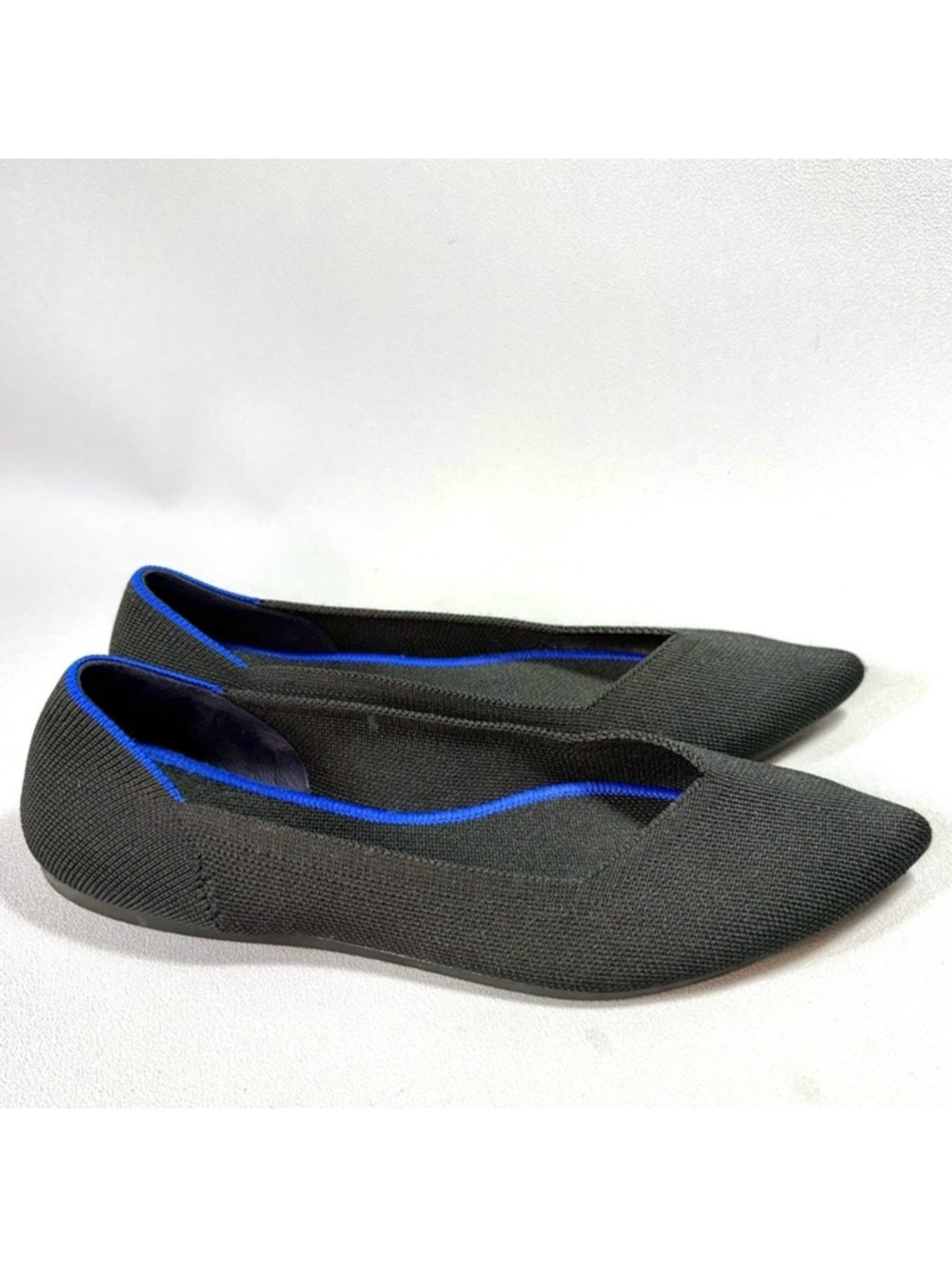 Rothy's The Point Black Knit Washable Flats